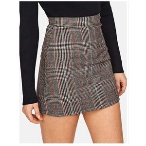 NEW SHEIN Wool Check Skirt